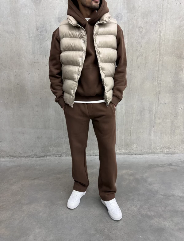 Puffer Gilet - Beige - Image 4